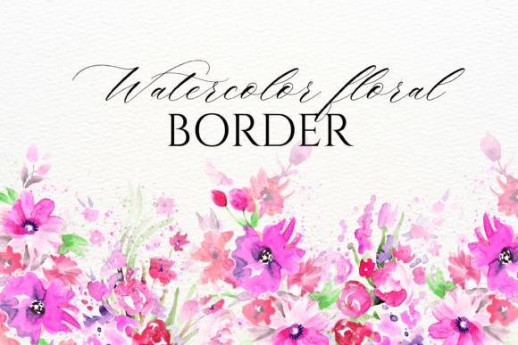 Download Watercolor Floral Border PNG - Floral border Collection