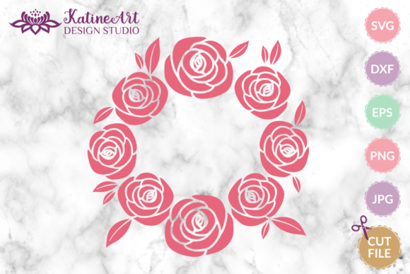 Download Rose, Floral Wreath Silhouette Frame - Wreath Collection