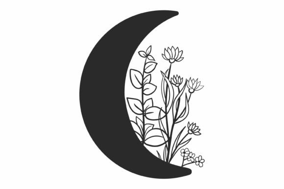 Download Boho Floral Moon SVG, Moon SVG, Bohemian - Moon Collection