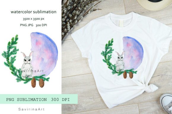 Download Rabbit and the Moon Sublimation Bunny. - Moon Collection