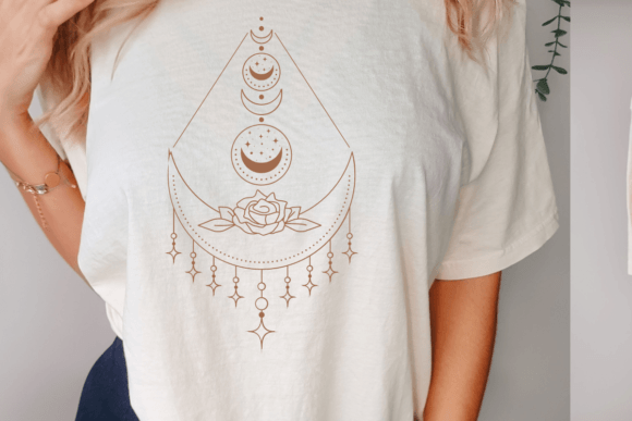 Download Rose and Moon Svg, Boho Svg, Celestial - Moon Collection