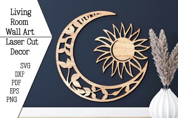 Download Sun and Moon Wall Art Laser Cut. - Moon Collection