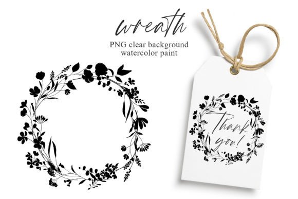 Download Wreath Black Flowers, Leaf, Frame, Logo. - Wreath Collection
