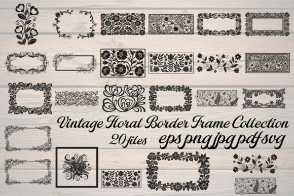 Download Vintage Floral Border Frame Collection - Floral border Collection