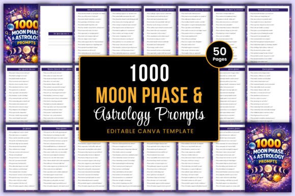 Download 1000 Moon Phase &amp; Astrology Prompts - Moon Collection