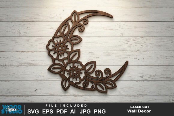 Download Moon Wall Art Laser Cut SVG - Moon Collection
