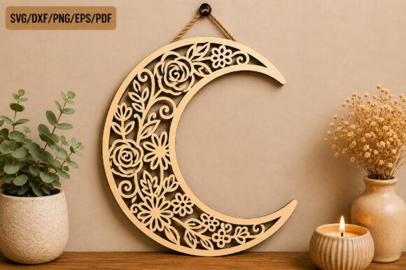 Download Laser Cut Moon Wall Art SVG - Moon Collection