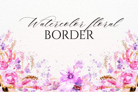 Download Watercolor Floral Border PNG - Floral border Collection