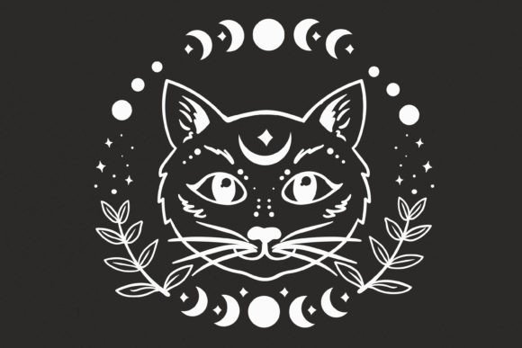 Download Cat and Moon Phases SVG, Magic Cat Svg - Moon Collection