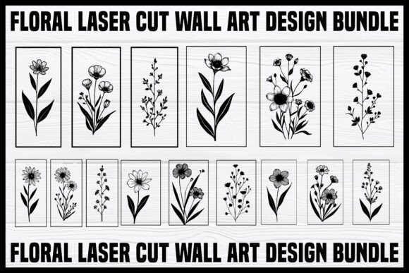 Download Elegant Floral Laser Cut Wall Art Bundle - Elegant Collection