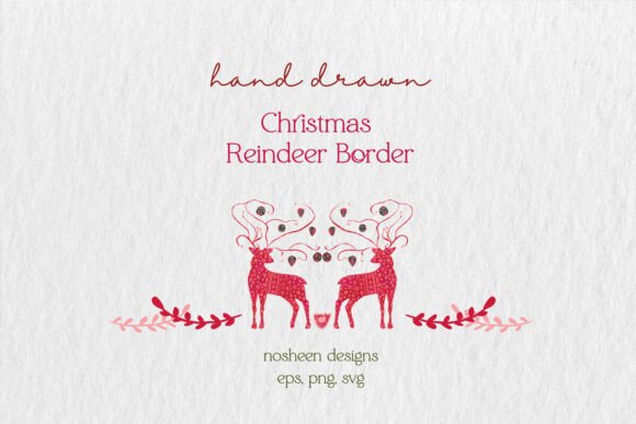 Download Whimsical Christmas Reindeer Wreath Art - Premium Bundle