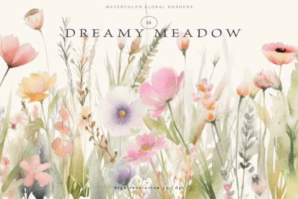 Download Wild Flowers Floral Border Clipart Set - Floral border Collection