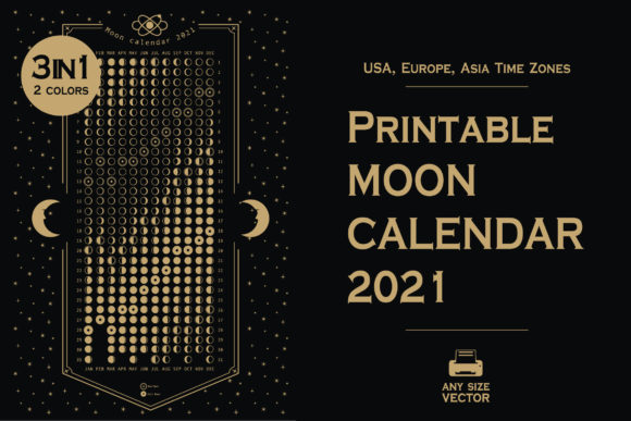 Download Printable 2021 Moon Phases Calendar - Moon Collection