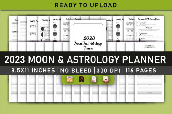 Download Editable 2023 Moon &amp; Astrology Planner - Moon Collection