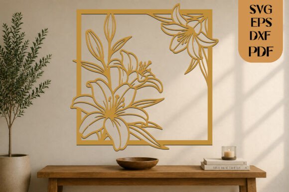 Download Elegant Lily Floral Wall Art SVG - Elegant Collection