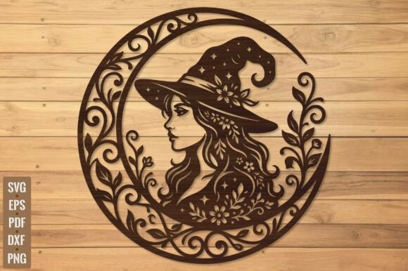 Download Forest Witch Moon Wall Art SVG - Moon Collection