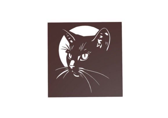 Download Wise Cat and the Moon Wall Art&nbsp;easy 3D Printing - Moon Collection