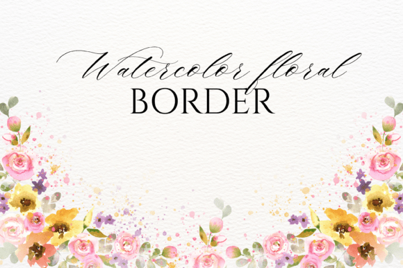 Download Watercolor Floral Border PNG - Floral border Collection