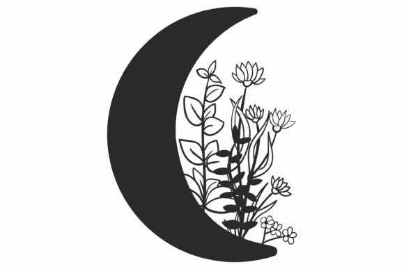 Download Boho Floral Moon SVG, Moon SVG, Bohemian - Moon Collection