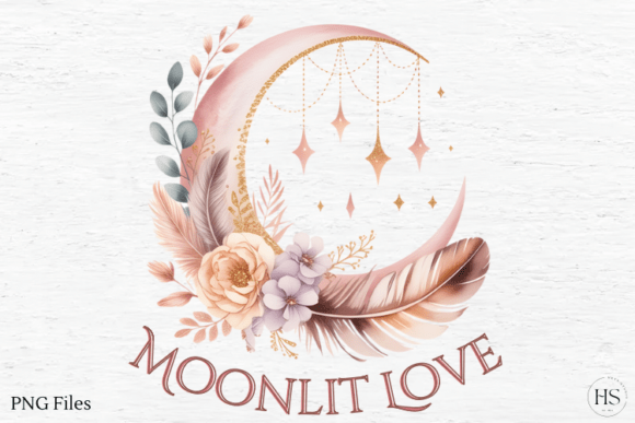 Download Valentines Day Boho Moon PNG - Moon Collection