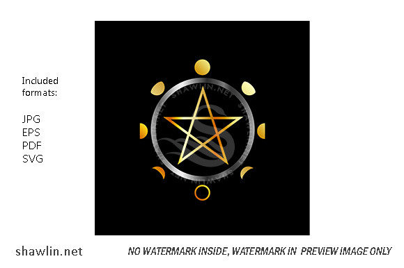 Download Phases of the Moon and Golden Pentacle - Moon Collection