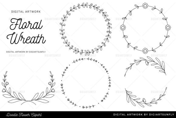 Download Flower Wreath Clipart/Hand Drawn - Wreath Collection
