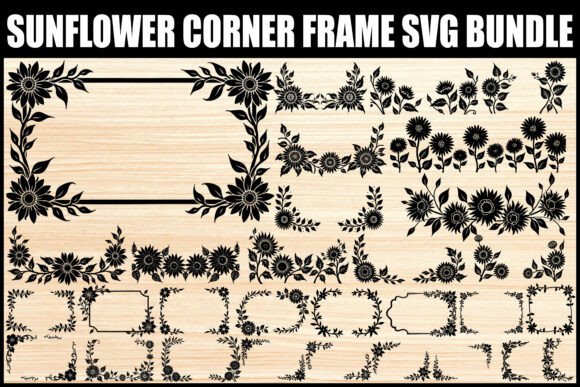 Download Elegant Sunflower Border SVG Pack - Elegant Collection