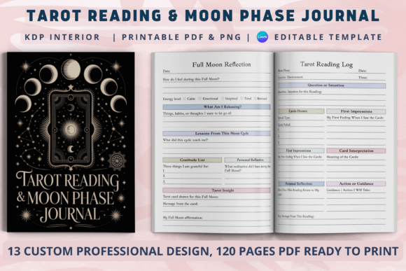 Download Tarot Reading &amp; Moon Phase Journal - Moon Collection