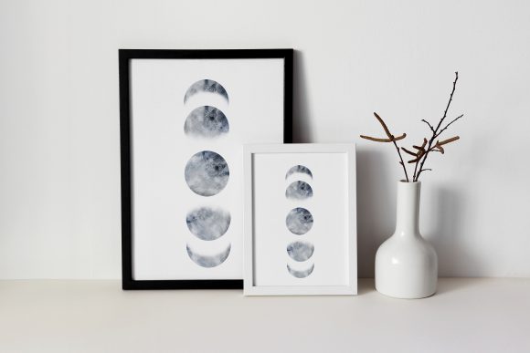 Download Watercolor Moon Print INSTANT DOWNLOAD - Moon Collection