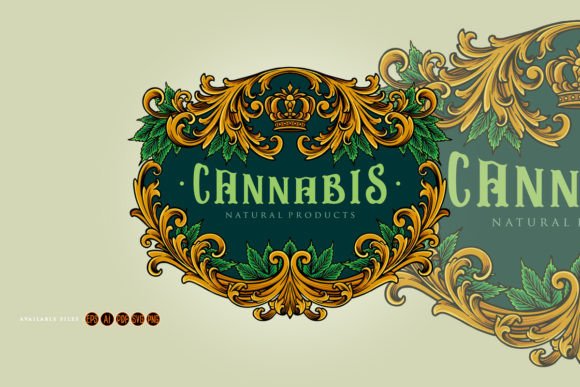 Download Elegant Frame Vintage Cannabis Flourish - Elegant Collection