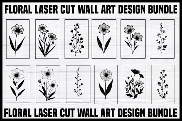 Download Elegant Floral Laser Cut Wall Art Bundle - Elegant Collection