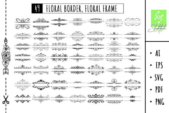 Download Floral Border Svg, Floral Frame Bundle. - Floral border Collection