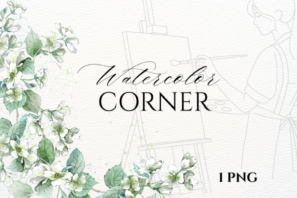 Download Watercolor Jasmine Floral Border PNG - Floral border Collection