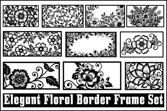 Download Vintage Floral Border Frame Set - Floral border Collection
