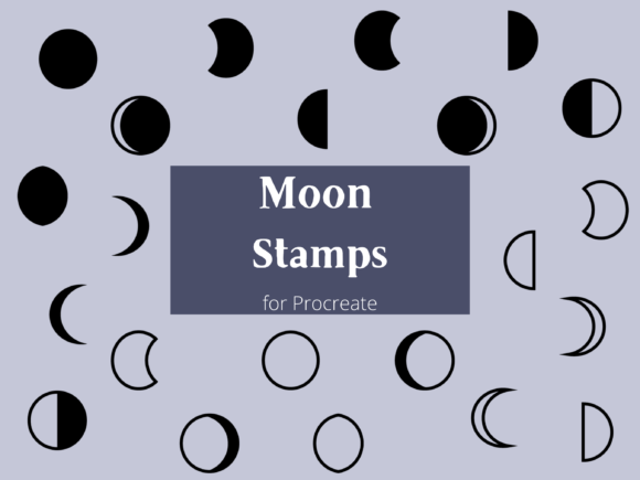 Download Moon Phase Procreate Stamp Brushes - Moon Collection