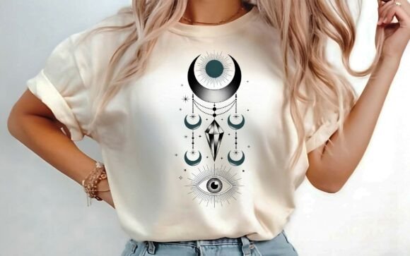Download Celestial Mystical Moon Shirt Design PNG - Moon Collection