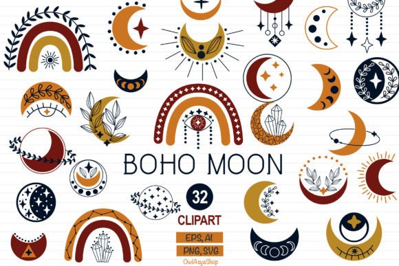 Download Bohemian Moon Svg, Moon Cipart - Moon Collection