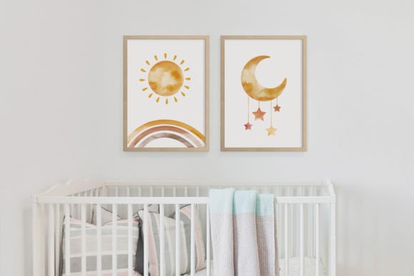 Download Nursery Sun and Moon Wall Art Print - Moon Collection