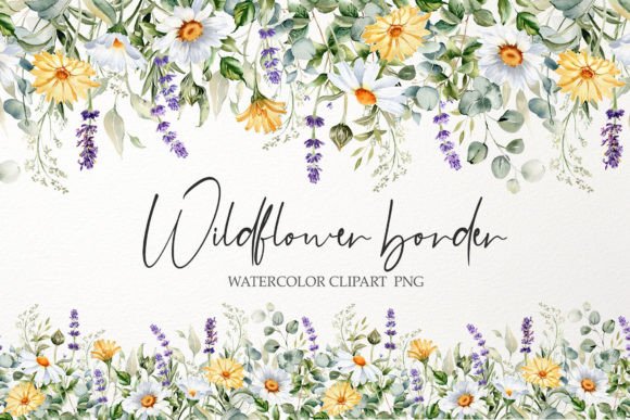 Download Watercolor Floral Border PNG. Wildflower - Floral border Collection