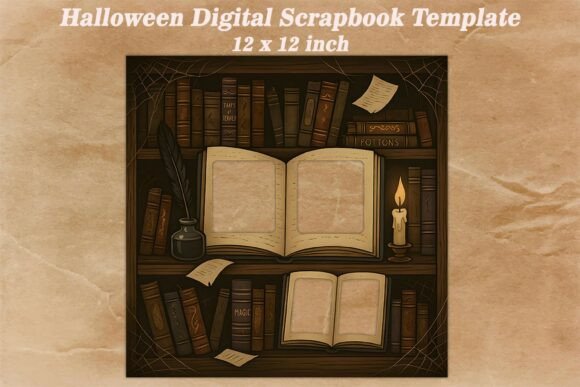 Download Halloween Digital Scrapbook Template - Halloween digital scrapbook Collection