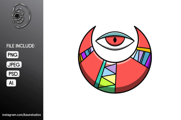 Download Bohemian Moon and Eye Cartoon - Moon Collection