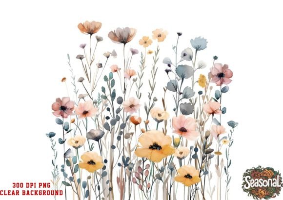 Download Watercolor Floral Border PNG. Wildflower - Floral border Collection