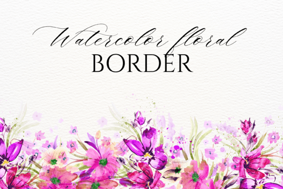 Download Watercolor Floral Border PNG - Floral border Collection